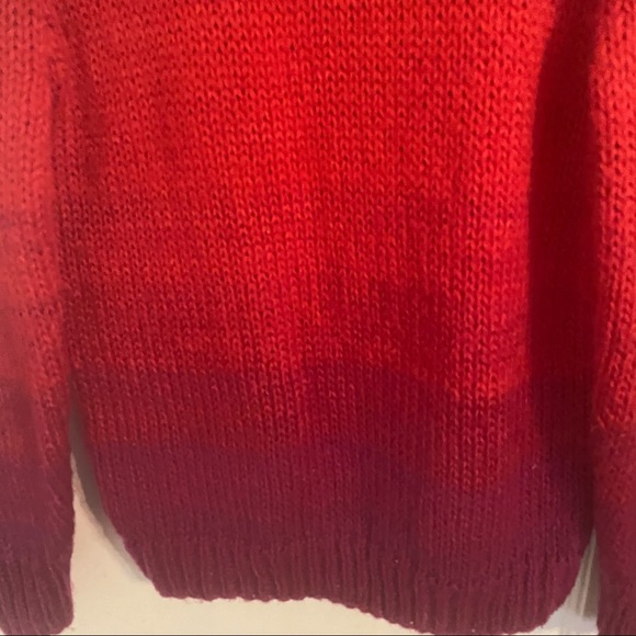 Vintage 80s Hand Knitted Sweater With plaid/ombré design size medium - Picture 7 of 11